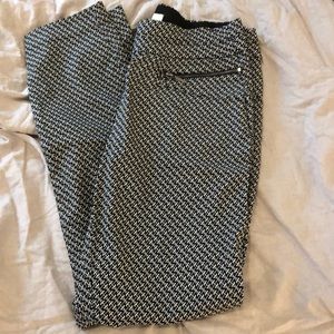 Black and white patterned business pant